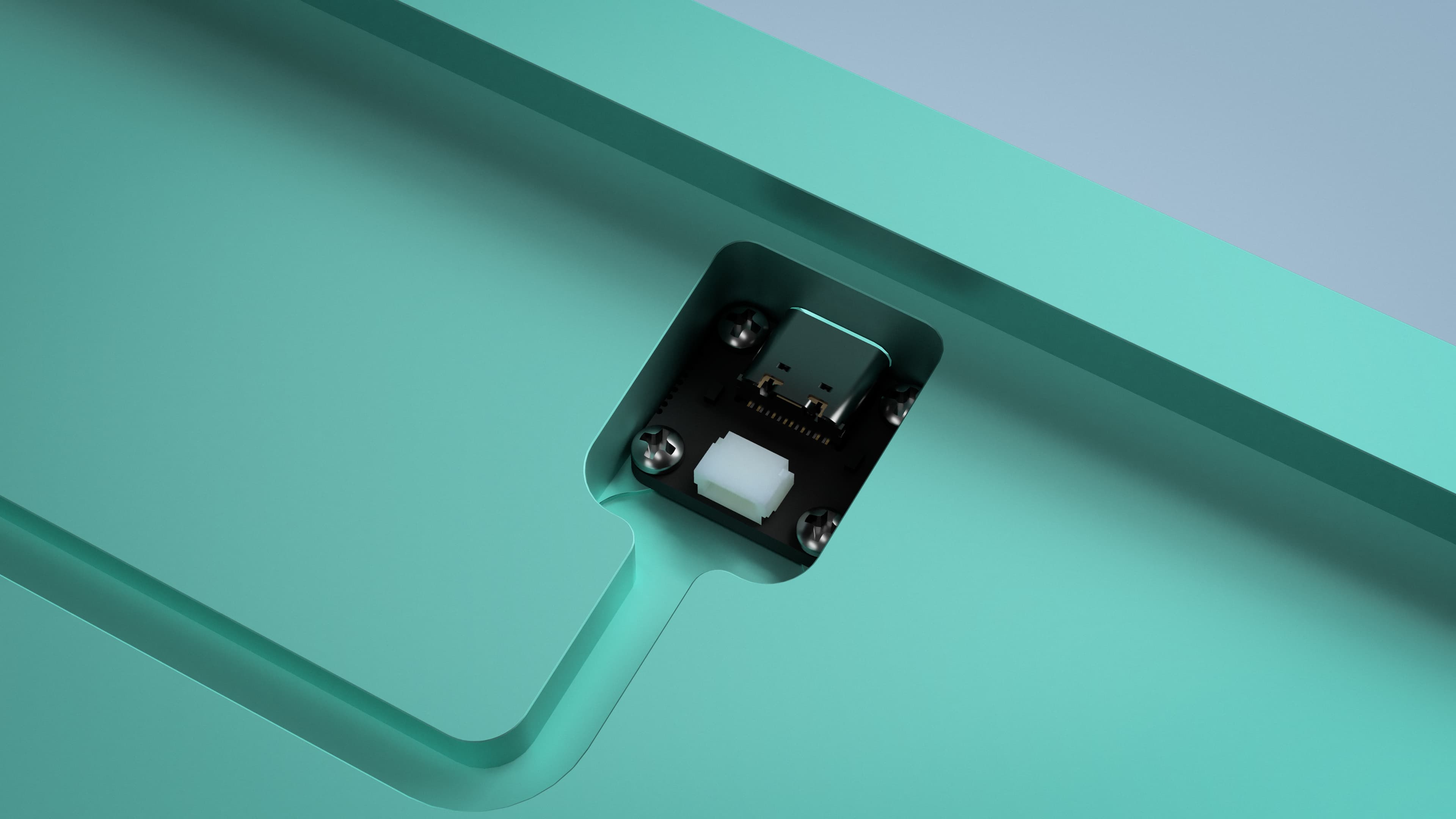 Render of the daughterboard of a Dharma in MoDo colourway